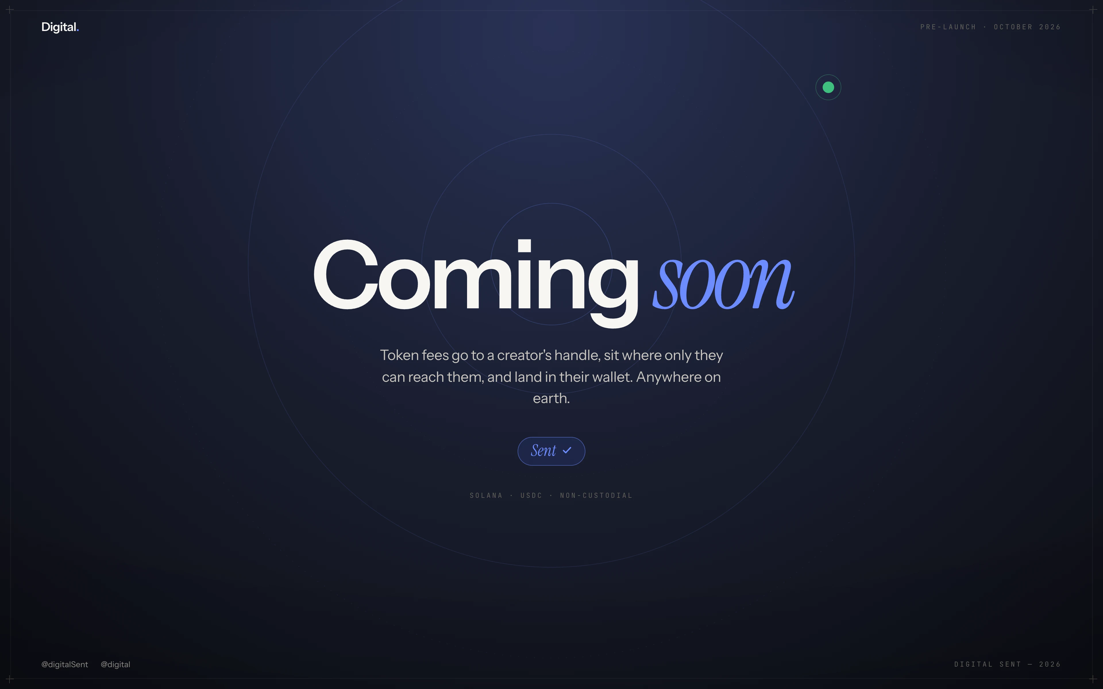 Digital landing page
