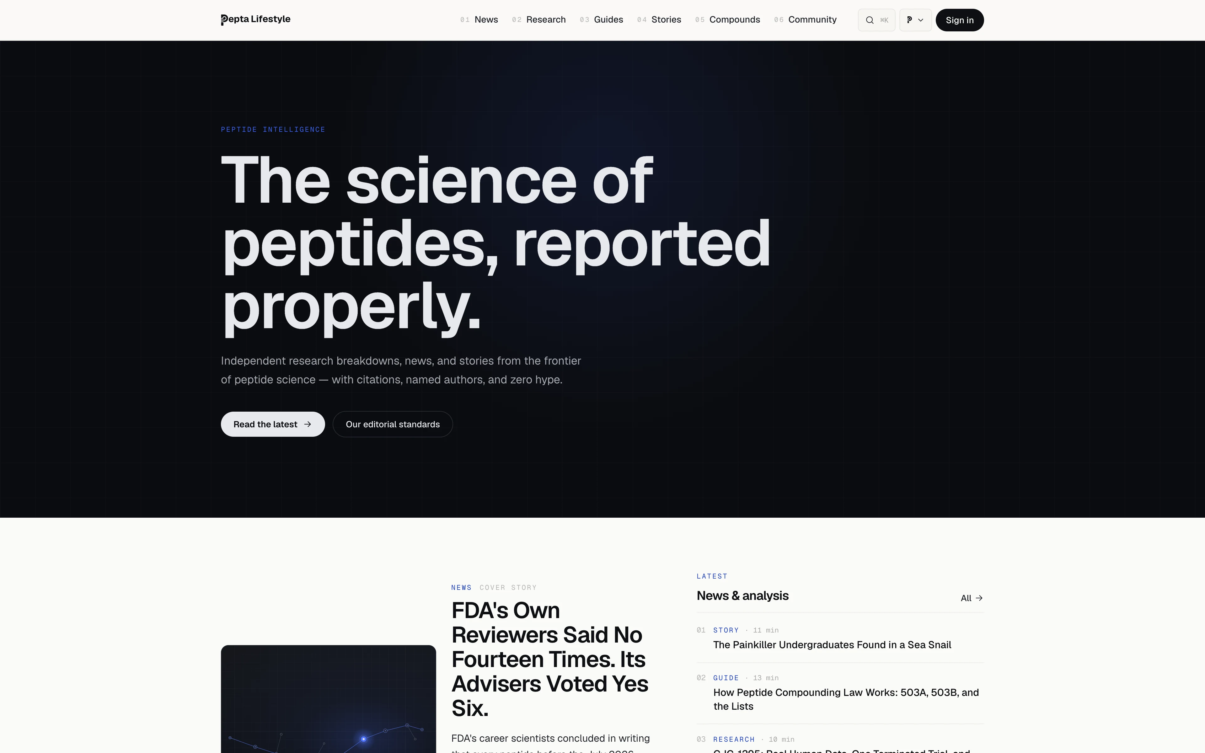 Pepta Lifestyle landing page