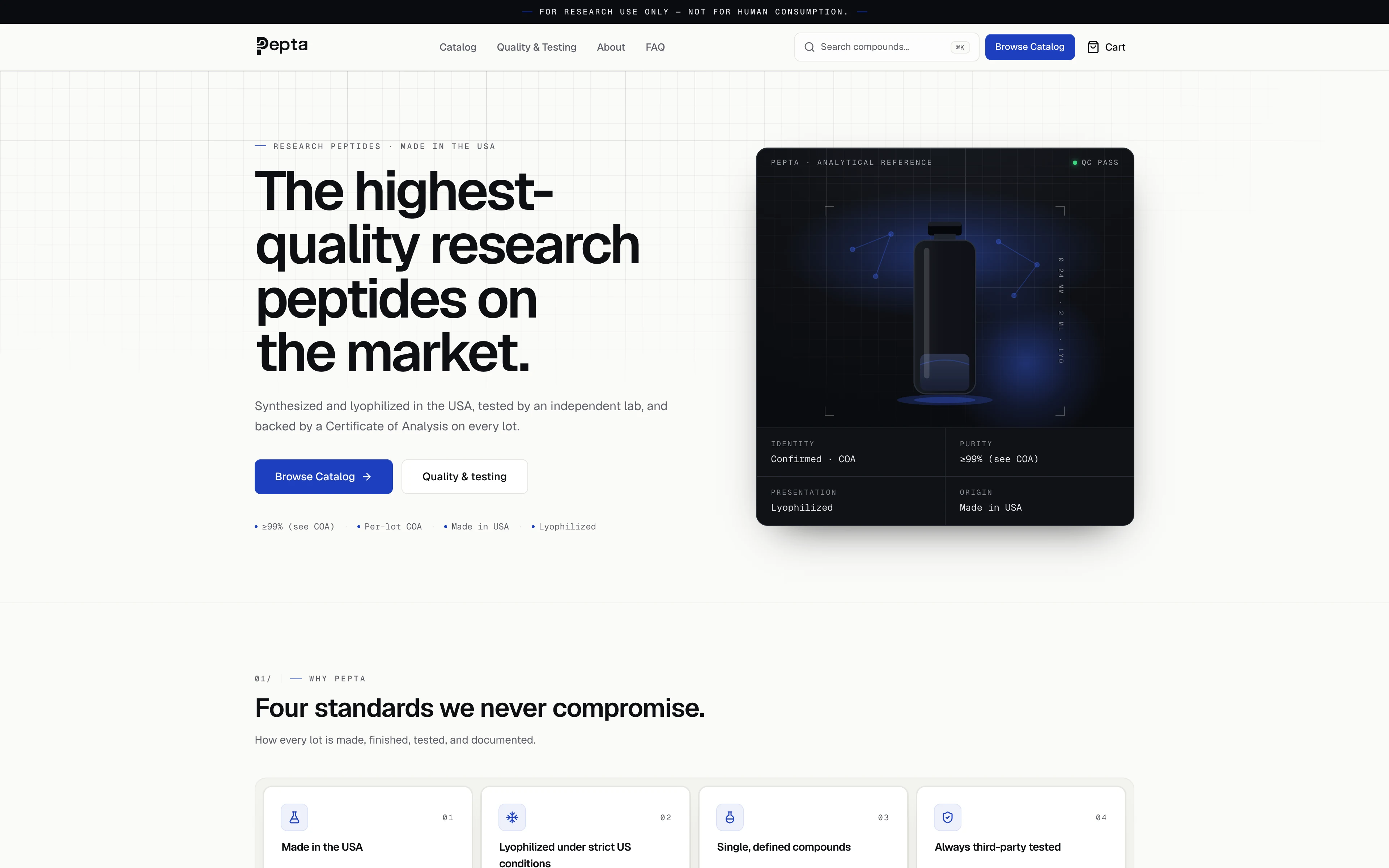 Pepta landing page